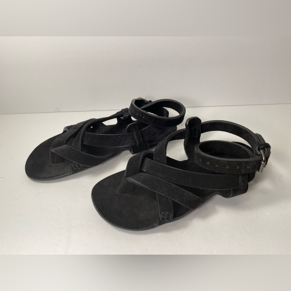 Saint Laurent culver flat suede sandals thong black 35 - Picture 1 of 7